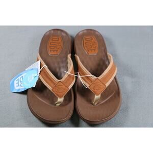Hey Dude Flip Flops Mens 9 Brown DUDEWAVES Comfort Foam Sandals New
